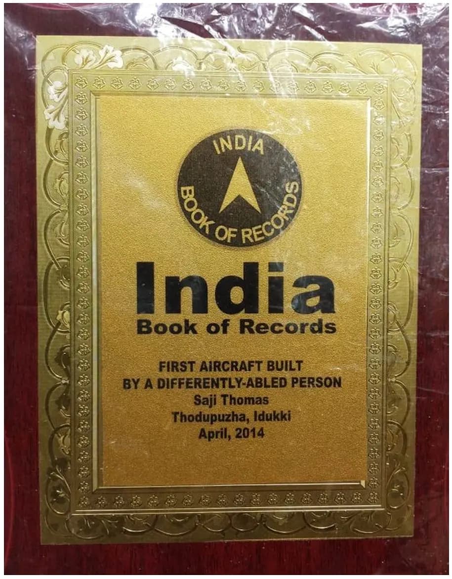 Saji Thomas flight record and documentation page one.